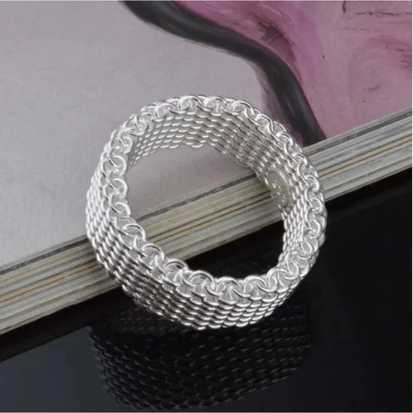 Sterling Silver Thick Mesh Band - Picture 4 of 7